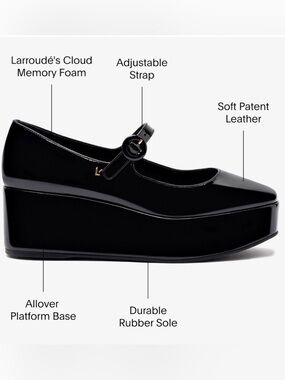 New In Box - Larroude Blair Flatform Mary Janes Size 7